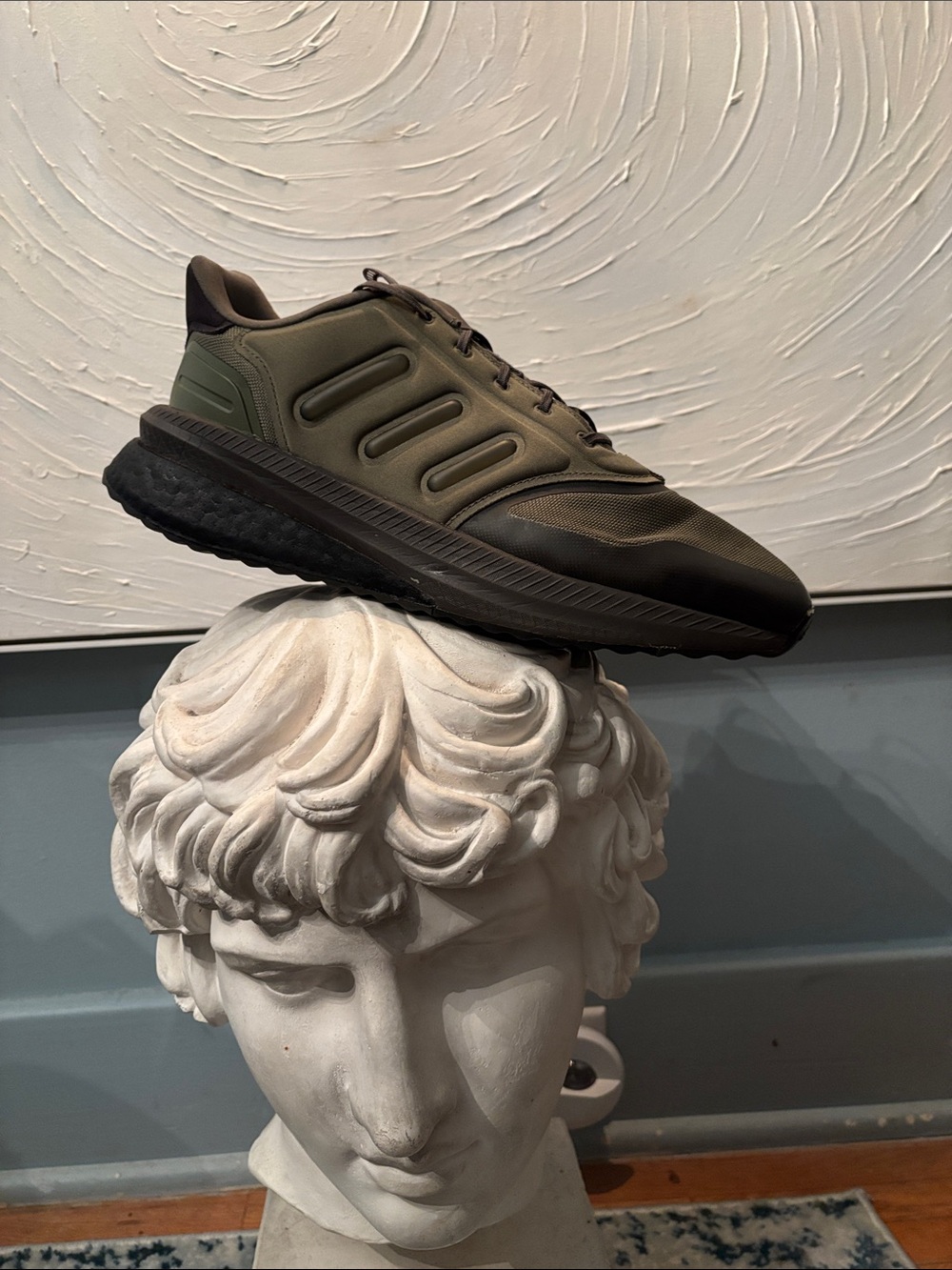 Men’s 9.5 Camo Green and Black Bounce Adidas…